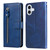 iPhone 17 Fashion Calf Texture Zipper Leather Phone Case - Blue