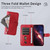iPhone 17 Fashion Calf Texture Zipper Leather Phone Case - Red