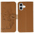 iPhone 17 Feather Pattern Litchi Texture Leather Phone Case - Brown