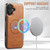 iPhone 17 Fierre Shann Cowhide Vertical Flip Magnetic Card Holder Phone Case - Brown iPhone 17 Fierre Shann Cowhide Vertical Flip Magnetic Card Holder Phone Case - Brown