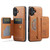 iPhone 17 Fierre Shann Oil Wax Cow Leather Card Holder Back Phone Case - Brown iPhone 17 Fierre Shann Oil Wax Cow Leather Card Holder Back Phone Case - Brown