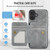 iPhone 17 Fierre Shann Oil Wax Cow Leather Card Holder Back Phone Case - Grey iPhone 17 Fierre Shann Oil Wax Cow Leather Card Holder Back Phone Case - Grey