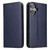 iPhone 17 Fierre Shann PU Genuine Leather Texture Phone Case - Blue