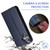 iPhone 17 Fierre Shann PU Genuine Leather Texture Phone Case - Blue