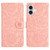 iPhone 17 Floral Embossed Pattern Leather Phone Case - Pink
