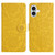 iPhone 17 Floral Embossed Pattern Leather Phone Case - Yellow