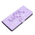 iPhone 17 Flower Butterfly Embossing Pattern Leather Phone Case - Purple
