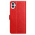 iPhone 17 Flower Embossed Leather Phone Case - Red