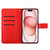 iPhone 17 Flower Embossed Leather Phone Case - Red