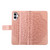 iPhone 17 Flower Embossed Leather Phone Case - Rose Gold