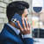 iPhone 17 Geometric Pattern RFID Leather Phone Case - Blue