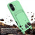 iPhone 17 Integrated Card Bag Solid Color Liquid Silicone Phone Case Gen2 with Short Lanyard - Green