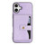 iPhone 17 Kalebol Magnetic Button Card Bag MagSafe Ring Leather Phone Case - Purple
