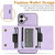 iPhone 17 Kalebol Strong Magnetic MagSafe Tri-Fold Wallet Leather Phone Case - Purple