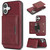 iPhone 17 Kalebol Strong MagSafe Magnetic Two-Fold Card Bag Leather Phone Case - Red