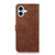 iPhone 17 KHAZNEH Dual-color Cowhide Texture Flip Leather Phone Case - Brown