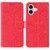 iPhone 17 Lace Flower Embossing Flip Leather Phone Case - Red