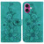 iPhone 17 Lily Embossed Leather Phone Case - Green iPhone 17 Lily Embossed Leather Phone Case - Green