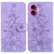iPhone 17 Lily Embossed Leather Phone Case - Purple