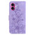 iPhone 17 Lily Embossed Leather Phone Case - Purple
