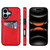 iPhone 17 Litchi Leather Skin Card Slots Phone Case - Red iPhone 17 Litchi Leather Skin Card Slots Phone Case - Red