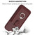 iPhone 17 Litchi Texture Drawing Card Bag Ring Holder Phone Case - Wine Red