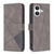 iPhone 17 Magnetic Buckle Rhombus Texture Leather Phone Case - Grey iPhone 17 Magnetic Buckle Rhombus Texture Leather Phone Case - Grey