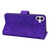 iPhone 17 Mandala Embossed Dual-Fold Calf Leather Phone Case - Purple