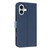 iPhone 17 Metal Bow Leather Phone Case with Hand Strap - Dark Blue