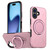 iPhone 17 Metal Rotation Holder MagSafe TPU Hybrid PC Phone Case - Pink