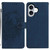 iPhone 17 Moonlit Butterfly Dance Pattern Embossed Leather Phone Case - Navy Blue