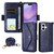 iPhone 17 Multi-card Slots Crossbody Cowhide Leather Phone Case - Blue