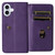iPhone 17 Multi-Function Wallet 10 Card Slots Leather Phone Case - Violet