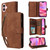 iPhone 17 Multifunctional Multi-Card Wallet Phone Leather Case - Brown