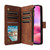 iPhone 17 Multifunctional Multi-Card Wallet Phone Leather Case - Brown