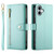 iPhone 17 Nine Card-slot Zipper Wallet Bag Leather Phone Case - Mint Green iPhone 17 Nine Card-slot Zipper Wallet Bag Leather Phone Case - Mint Green