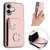 iPhone 17 Organ Card Bag Ring Holder Phone Case - Pink