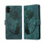 iPhone 17 Pen Heart Cat Embossed Leather Phone Case - Green