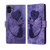 iPhone 17 Pen Heart Cat Embossed Leather Phone Case - Purple