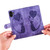 iPhone 17 Pen Heart Cat Embossed Leather Phone Case - Purple