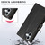 iPhone 17 PU Genuine Leather Texture Embossed Line Phone Case - Black