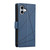 iPhone 17 PU Genuine Leather Texture Embossed Line Phone Case - Blue