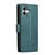 iPhone 17 PU Genuine Leather Texture Embossed Line Phone Case - Green