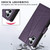 iPhone 17 PU Genuine Leather Texture Embossed Line Phone Case - Purple iPhone 17 PU Genuine Leather Texture Embossed Line Phone Case - Purple