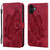 iPhone 17 Retro Skin Feel Butterflies Embossing Horizontal Flip Leather Phone Case - Red