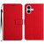 iPhone 17 Rhombic Grid Texture Leather Phone Case - Red