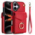 iPhone 17 Ring Holder RFID Card Slot Phone Case - Red