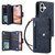 iPhone 17 Rivet Buckle 9 Cards Three Fold Leather Phone Case - Blue