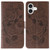 iPhone 17 Rose Butterfly Embossed Leather Phone Case - Brown