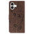 iPhone 17 Rose Butterfly Embossed Leather Phone Case - Brown